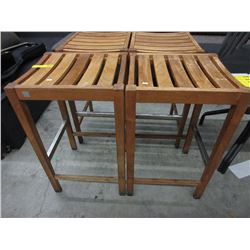 Pair of 30" teak bar stools - used