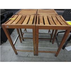 Pair of 30" teak bar stools - used