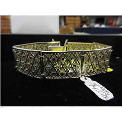 .800 Silver Filigree Bracelet with safety chain