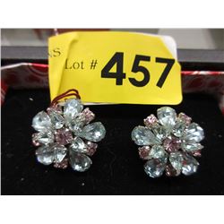 Pair of Vintage "Sherman" Rhinestone Earrings