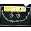 Image 1 : Silver Marcasite earrings & Turquoise bracelet