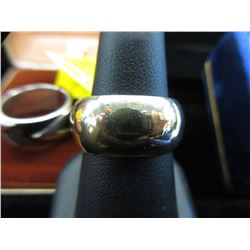 Gold tone wide comfort band ring