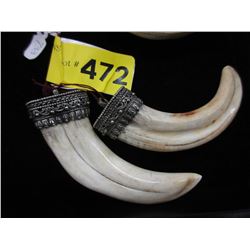 Pair of 4" tusks with end caps