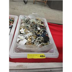 Tray of used fashion & costume jewelry