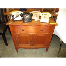 Vintage wood cabinets on casters