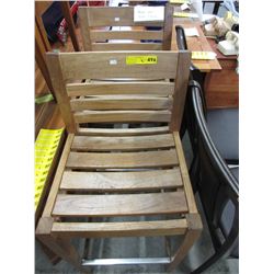 Pair of 30" teak bar stools with backs - used