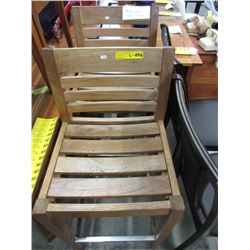 Pair of 30" teak bar stools with backs - used