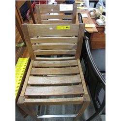 Pair of 30" teak bar stools with backs - used