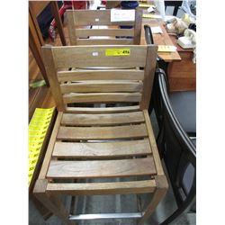 Pair of 30" teak bar stools with backs - used