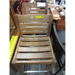 Pair of 30" teak bar stools with backs - used