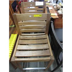 Pair of 30" teak bar stools with backs - used