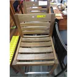 Pair of 30" teak bar stools with backs - used