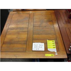 Teak patio table - used - 35" x 35"