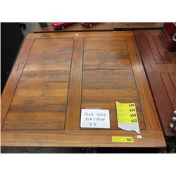 Teak patio table - used - 35" x 35"
