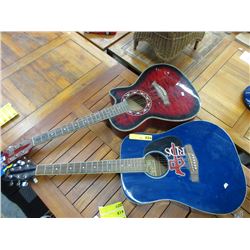 2 Used acoustic guitars with electric pick ups