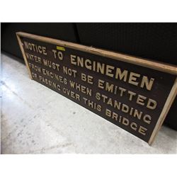 Vintage wood railway sign