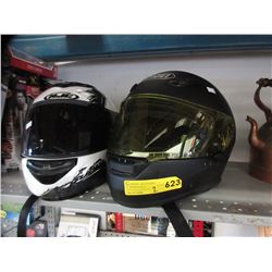 2 Used motorcycle helmets