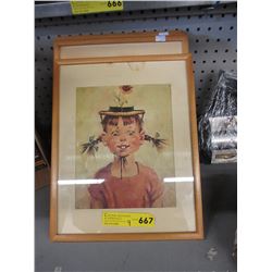 4 Framed prints of vintage images