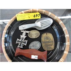Nazi German plaques & spoon - replicas
