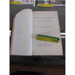 1856 Leather bound copy "The Works of Lord Byron"