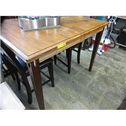 Wood Pub height table made from recycled parts