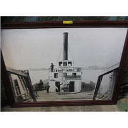 Oversized framed print of vintage image