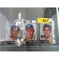 3 x 1950's Topps Baseball cards