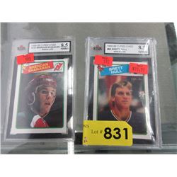 2 Graded 1988-89 hockey cards