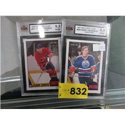 2 Graded 1987-88 hockey cards