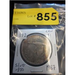 1967 Canadian Silver Dollar Coin