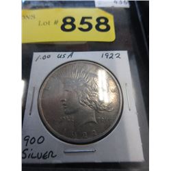 1922 US Silver Dollar Coin