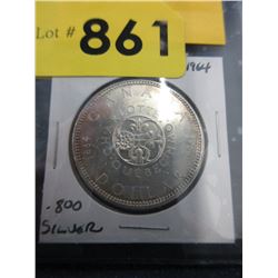 1964 Canadian Silver Dollar Coin