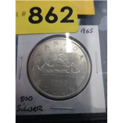 1965 Canadian Silver Dollar Coin