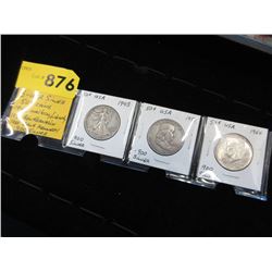 3 US Silver .50¢ coins