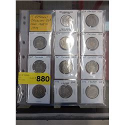 11 Different Canadian .50¢ coins