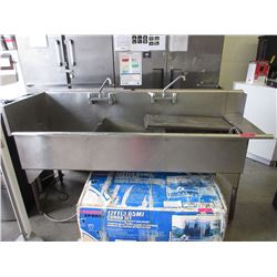 Commercial stainless steel triple sink