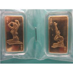 2 x .999 Gold Clad Pin Up Girl Bars