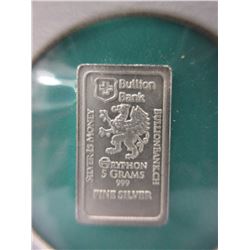.999 Fine Silver - Suisse Bullion Bank 5 Gram Bar