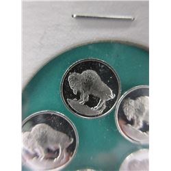 5 x .999 Fine Silver "American Buffalo" Rounds
