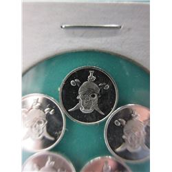 5 x .999 Fine Silver "Pirate Skull/Sword" Rounds