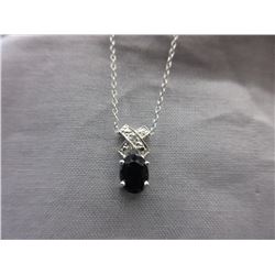 Black Sapphire & Diamond "XO" Necklace