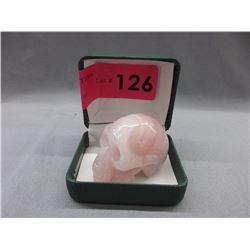 365 CT Carved Rose Quartz Skull