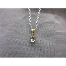Sterling Silver White Topaz & Diamond Necklace