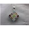 Image 1 : Multi-gemstone & Diamond Pendant & Chain