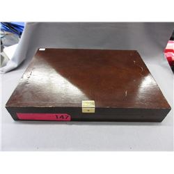 Estate Wood Jewelry Box & Contents