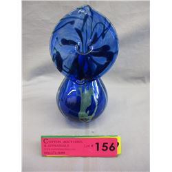 Signed "Arte Vargas" blue art glass vase