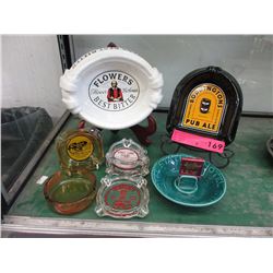 8 Collectible ashtrays - some vintage