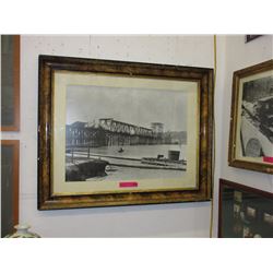 Vintage photographic print of the Pattullo bridge