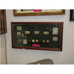 Box framed 2D golf memorabilia