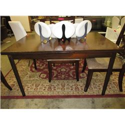 Wood dining table with pull out ends